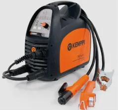 Máquina soldadora portátil con cables y pinzas